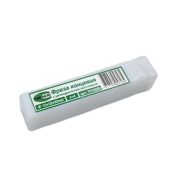 Фрезы t019500 Фреза концевая с цилиндрическим хвостовиком ф 15х32х92 мм z=4