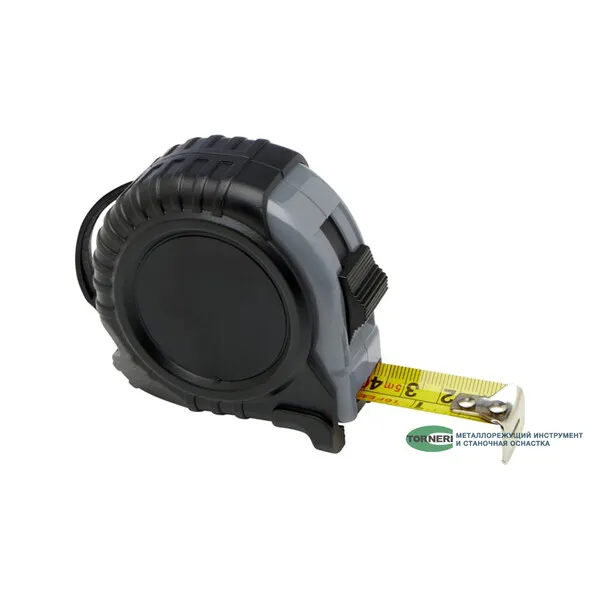 Измерительный инструмент 046358 Рулетка 5м х 19мм с 3 фиксаторами, в обрезин. корпусе