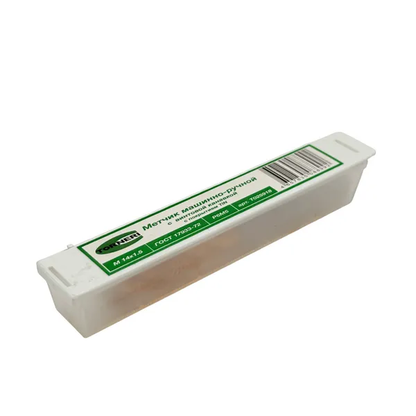 Метчик машинно-ручной М 14x1.5 Р6М5 ГОСТ 17933-72 с винтовой канавкой с покрытием TiN t025918  (Фото 2)