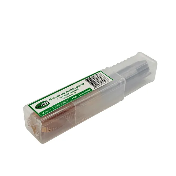 Метчик машинно-ручной М 18х1.5 Р6М5 ГОСТ 17933-72 с винтовой канавкой с покрытием TiN t025922  (Фото 2)