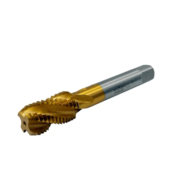 Метчики t025923 Метчик машинно-ручной М 20х2.5 Р6М5 ГОСТ 17933-72 с винтовой канавкой с покрытием TiN