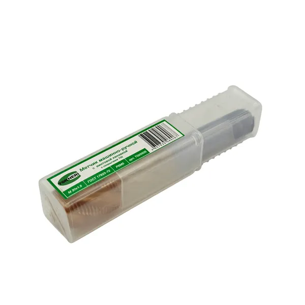 Метчик машинно-ручной М 20х1.5 Р6М5 ГОСТ 17933-72 с винтовой канавкой с покрытием TiN t025925  (Фото 2)