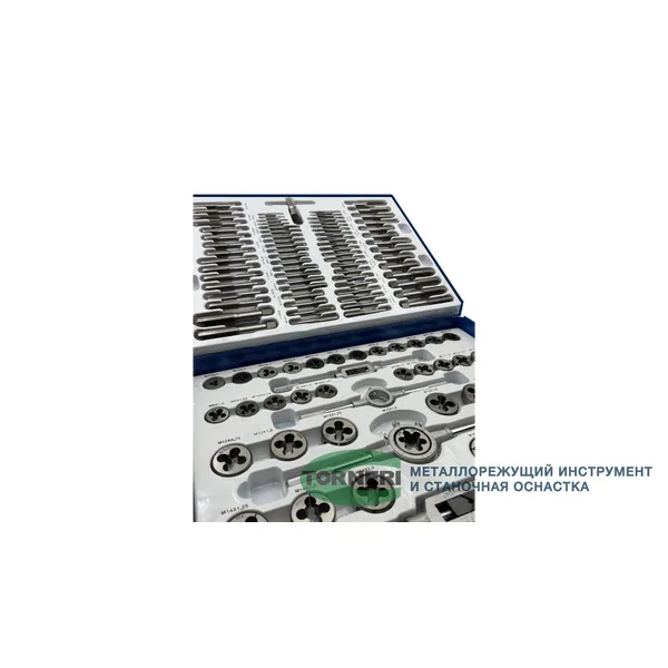 Набор метчиков и плашек М2 - М18 (110 предметов) в металлическом кейсе t023748  (Фото 2)