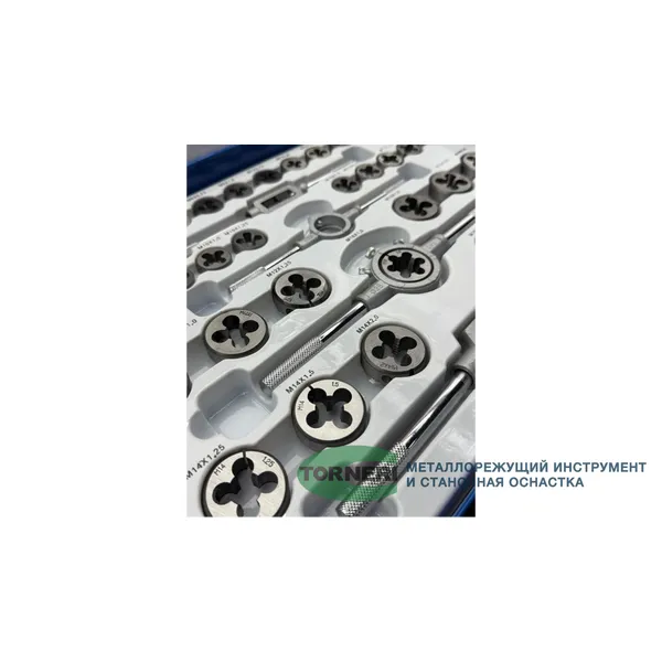 Наборы метчиков и плашек t023748 Набор метчиков и плашек М2 - М18 (110 предметов) в металлическом кейсе