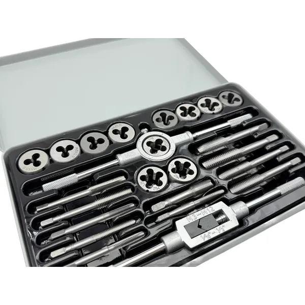 Набор метчиков и плашек М5 - М12 (24 предмета) в металлическом кейсе t023750  (Фото 3)