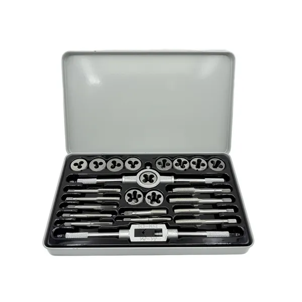Наборы метчиков и плашек t023750 Набор метчиков и плашек М5 - М12 (24 предмета) в металлическом кейсе