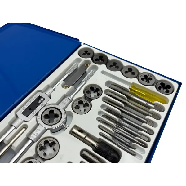 Набор метчиков и плашек М3 - М12 (40 предметов) в металлическом кейсе t023751  (Фото 2)