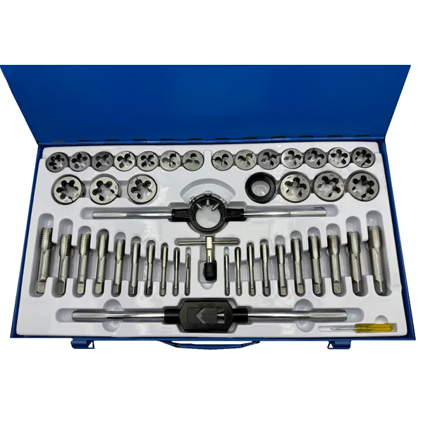 Набор метчиков и плашек М6 - М24 (45 предметов) в металлическом кейсе t023752  (Фото 2)
