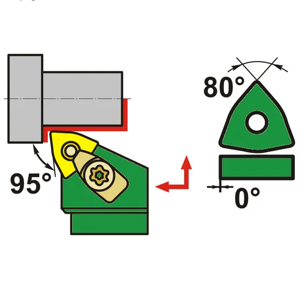 Резцы со сменными пластинами t026439 Державка для наружного точения MWLNR1616H08