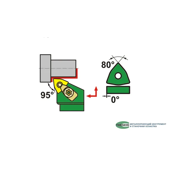 Резцы со сменными пластинами t026439 Державка для наружного точения MWLNR1616H08