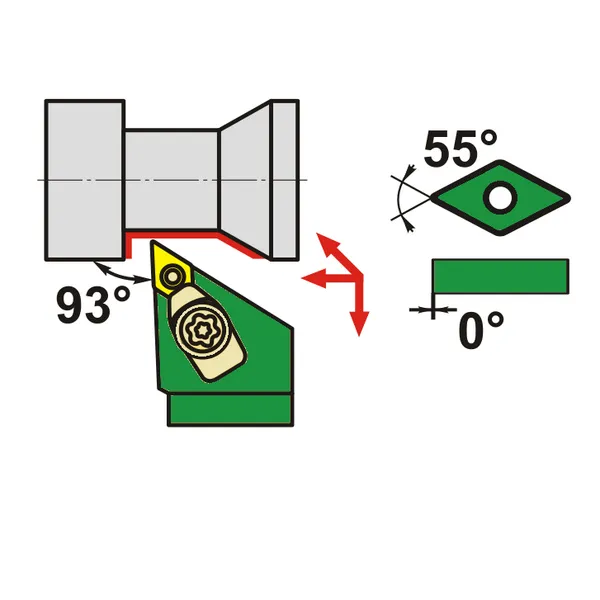 Резцы со сменными пластинами t026470 Державка для наружного точения MDJNR2020K15