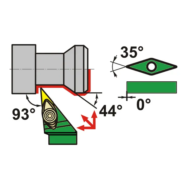 Резцы со сменными пластинами t026493 Державка для наружного точения DVJNR2525M16