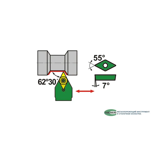 Резцы со сменными пластинами t026529 Державка для наружного точения SDNCN1616H11