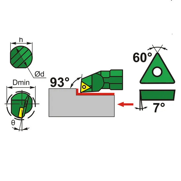Резцы со сменными пластинами t026722 Державка для внутреннего точения S20R-STUCR11