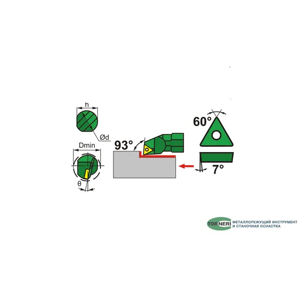 Резцы со сменными пластинами t026722 Державка для внутреннего точения S20R-STUCR11