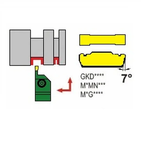 Резцы со сменными пластинами t026815 Державка отрезная (канавочная) MGEHR2525-2