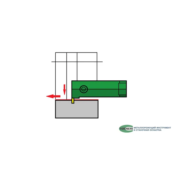 Резцы со сменными пластинами t026929 Державка отрезная (канавочная) MGIVR2520-2T6