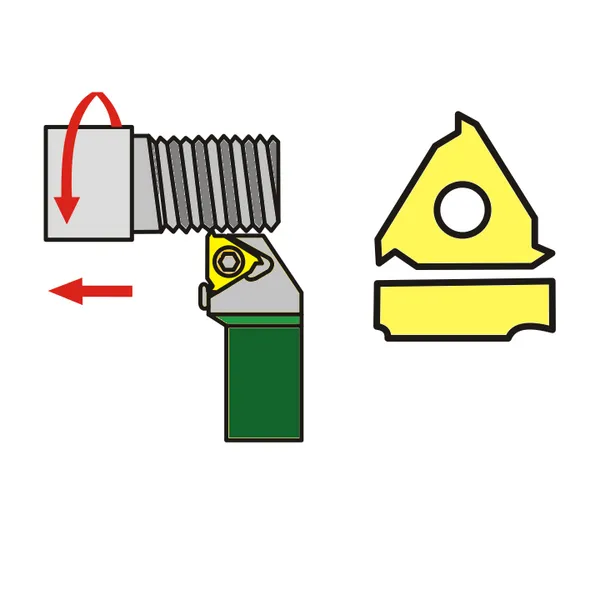 Резцы со сменными пластинами t027009 Державка резьбовая SER2525M22-B