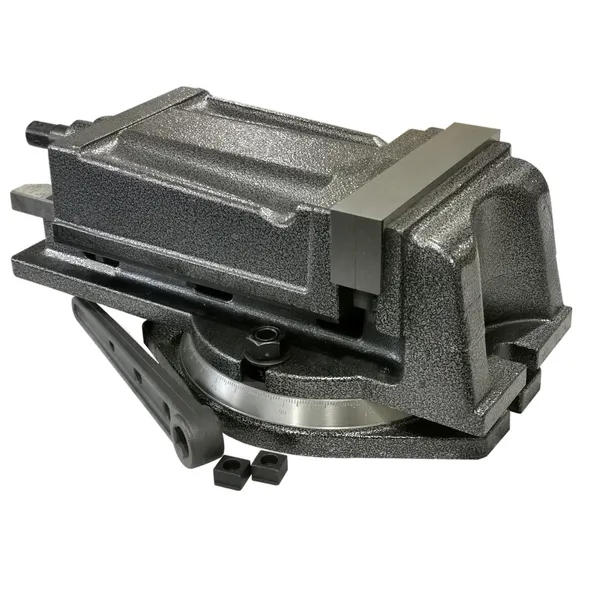 Станочная оснастка 041908 Тиски станочные с закрытым винтом поворотные L губок 125 мм, серия QH125