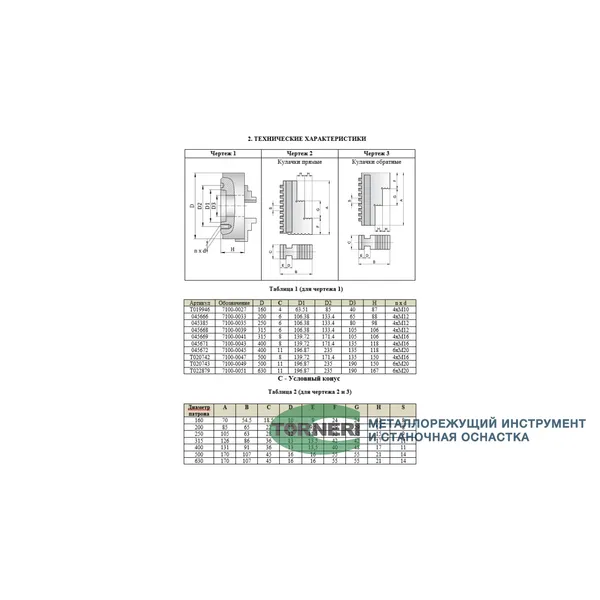 Патрон токарный ф 315 мм 3-х кул. 7100-0039П (К11-315\C6) 045668  (Фото 2)