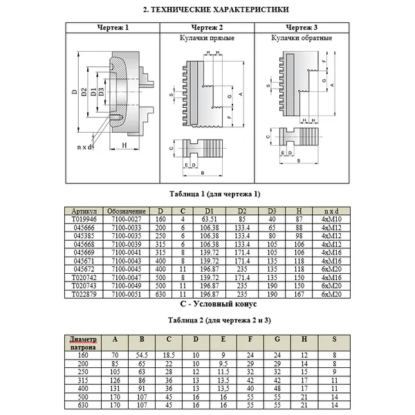 Патрон токарный ф 315 мм 3-х кул. 7100-0041П (К11-315\C8) 045669  (Фото 3)