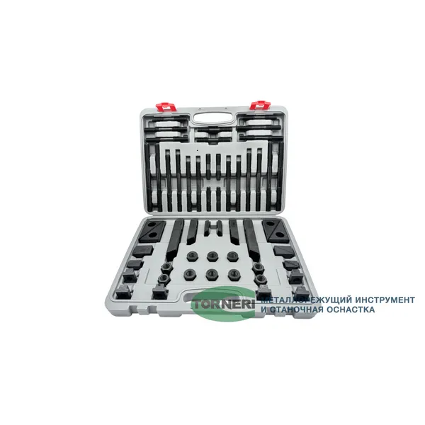 Станочная оснастка 045705 Набор станочного крепежа и прижимов из 58 предметов, Т-образный паз 16 мм, М14