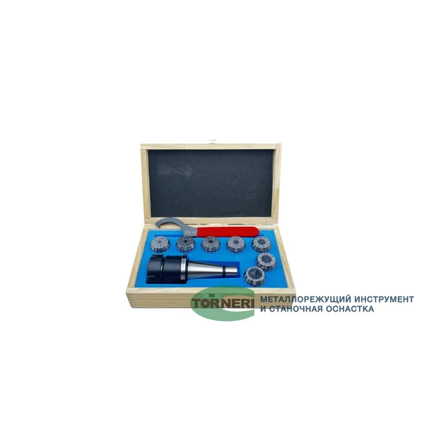 Станочная оснастка 045747 Патрон цанговый 7:24 NT40 с набором цанг ЕR 40 из 7 шт. (6-25)