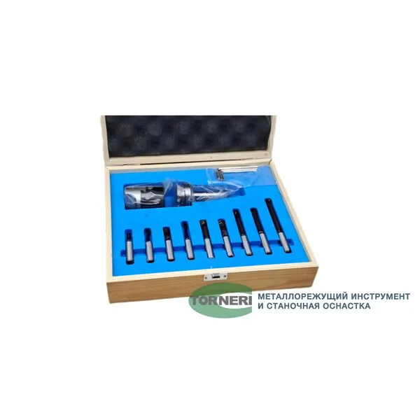 Станочная оснастка t020243 Головка расточная ф 50 мм, D расточки 10-70 мм, с хвостовиком КМ2, с комплектом резцов из 9-ти шт.