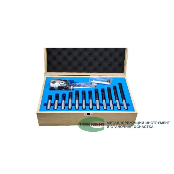 Головка расточная ф 75 мм, D расточки 12-120 мм, с хвостовиком КМ4, с комплектом резцов из 12-ти шт. t020248  (Фото 3)