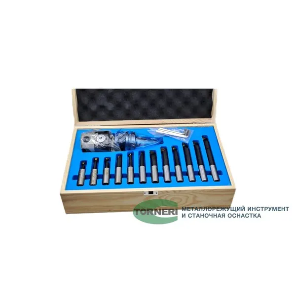 Головка расточная ф 75 мм, D расточки 12-120 мм, с хвостовиком 7:24 BT40 (MAS 403 BT, М16х2.0), с комплектом резцов из 12-ти шт. t020250  (Фото 3)