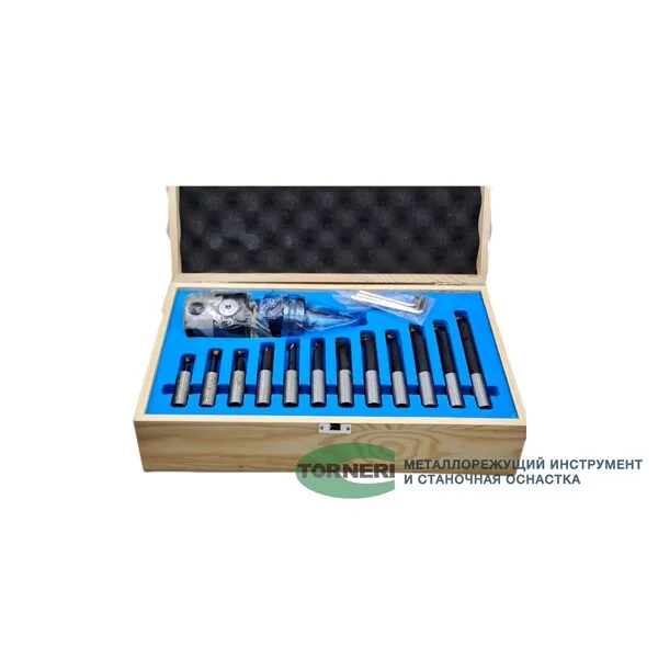 Станочная оснастка t020250 Головка расточная ф 75 мм, D расточки 12-120 мм, с хвостовиком 7:24 BT40 (MAS 403 BT, М16х2.0), с комплектом резцов из 12-ти шт.