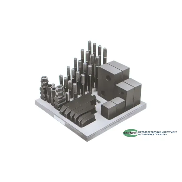 Станочная оснастка t021811 Набор станочного крепежа и прижимов из 58 предметов, Т-образный паз 18 мм, М16