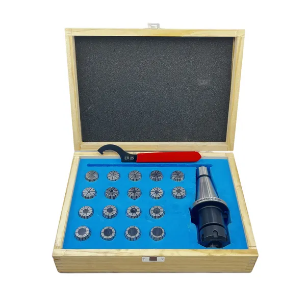 Станочная оснастка t022653 Патрон цанговый 7:24 NT40 с набором цанг ЕR 25 из 18 шт. (1-16)