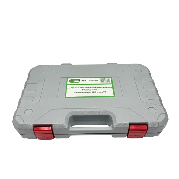 Станочная оснастка t028347 Набор станочного крепежа и прижимов из 58 предметов, Т-образный паз 17.7 мм, М16