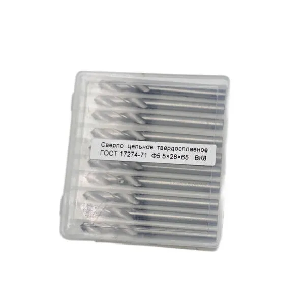 Сверла t018467 Сверло с цилиндрическим хвостовиком ф 5.5х28х65 мм монолитное твердосплавное