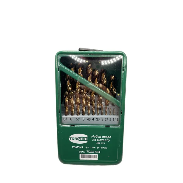 Набор сверл по металлу 25 шт. (ф 1.0 мм - ф 13.0 мм) Р6М5К5 t023764  (Фото 2)