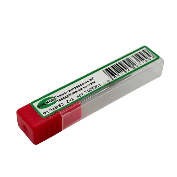 Сверло центровочное ф 1.5х3х50 мм z=2, 90°, твердосплавное по стали t026253  (Фото 3)