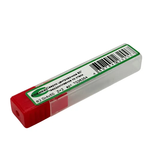 Сверло центровочное ф 2.0х4х50 мм z=2, 90°, твердосплавное по стали t026254  (Фото 2)