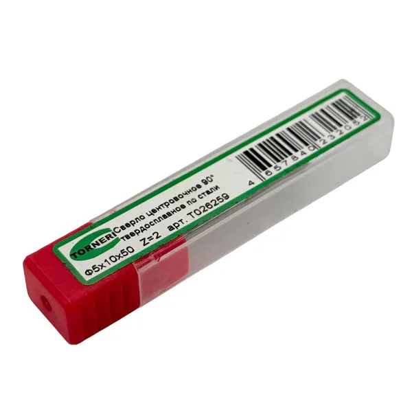 Сверло центровочное ф 5.0х10х50 мм z=2, 90°, твердосплавное по стали t026259  (Фото 3)