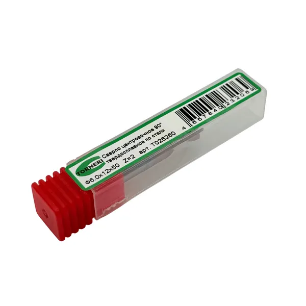 Сверло центровочное ф 6.0х12х50 мм z=2, 90°, твердосплавное по стали t026260  (Фото 3)