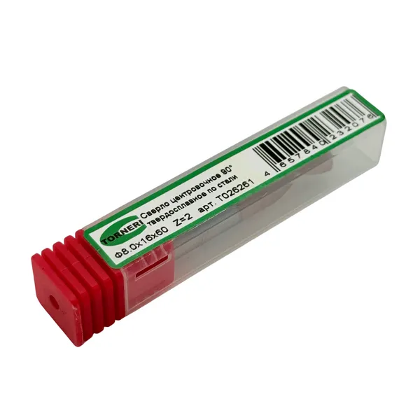 Сверло центровочное ф 8.0х16х60 мм z=2, 90°, твердосплавное по стали t026261  (Фото 3)