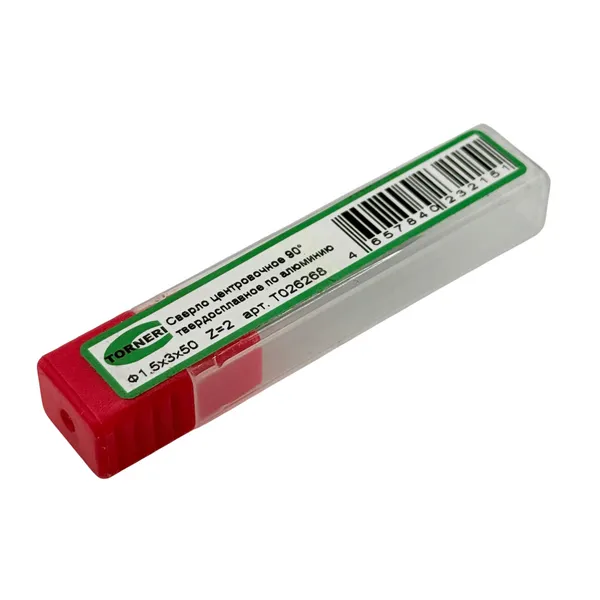 Сверло центровочное ф 1.5х3х50 мм z=2, 90°, твердосплавное по алюминию t026268  (Фото 3)