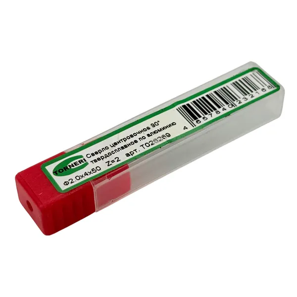 Сверло центровочное ф 2.0х4х50 мм z=2, 90°, твердосплавное по алюминию t026269  (Фото 3)